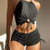 Summer Halter Neck Bikini Suit Fashion Drawstring Design Ins Style Swimsuit For Womens Clothing