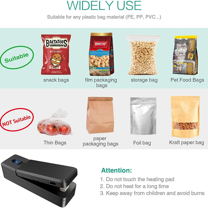 "Snack Saver 2-in-1: Mini Bag Sealer & Cutter! 🔥👜"