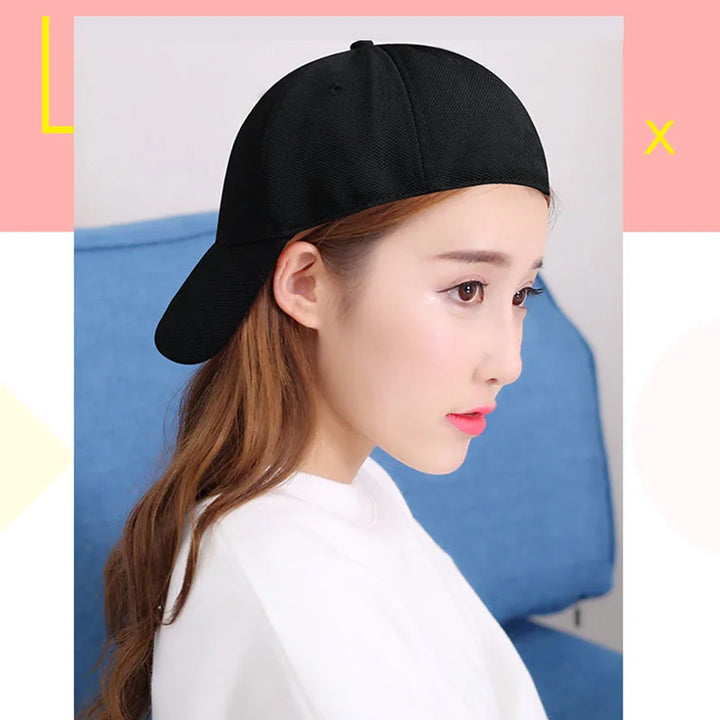 Black Fitted Closed Full Baseball Cap