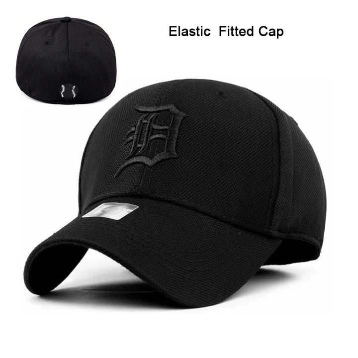 Black Fitted Closed Full Baseball Cap