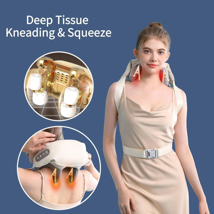 Deep Tissue Shiatsu Massager with Heat for Neck and Shoulders"