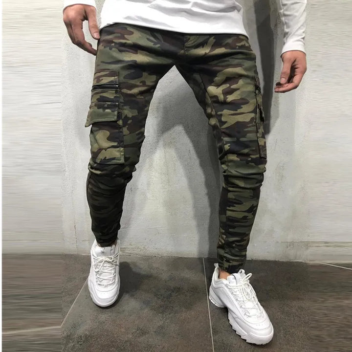 "Camo Joggers: Trendy Men's Fashion 2022! 🍃👖"