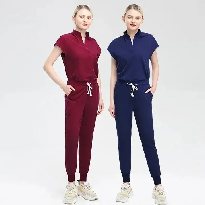 2024 Scrubs Sets Hospital Surgical Gowns Short SleeveTops Pant Women Nursing Accessories Doctors Clothes Medical Uniforms