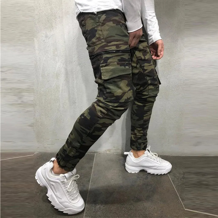 "Camo Joggers: Trendy Men's Fashion 2022! 🍃👖"