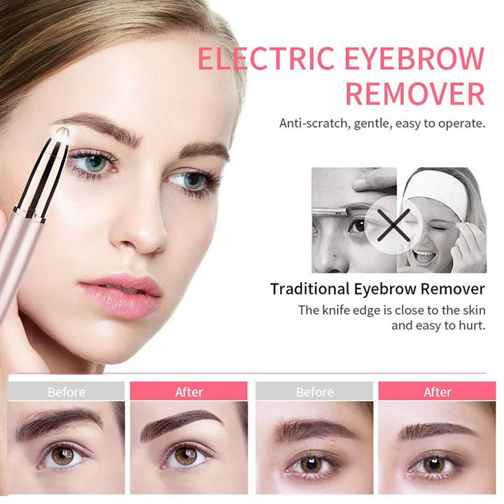 1PCS Electric Eyebrow Trimmer Women's Eyebrow Pencil Automatic Brow Trimming Knife Shaving Nose Hair Removal Beauty Scraper