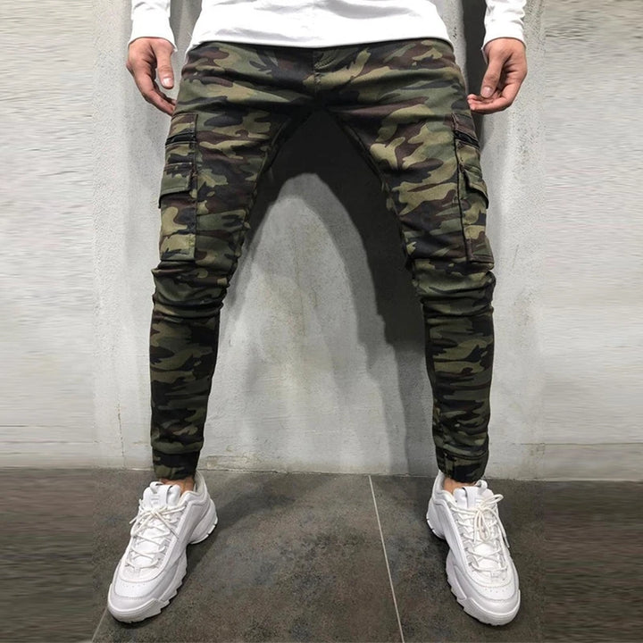 "Camo Joggers: Trendy Men's Fashion 2022! 🍃👖"