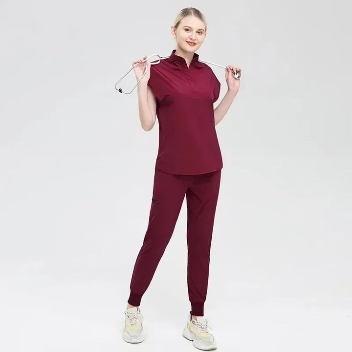 2024 Scrubs Sets Hospital Surgical Gowns Short SleeveTops Pant Women Nursing Accessories Doctors Clothes Medical Uniforms