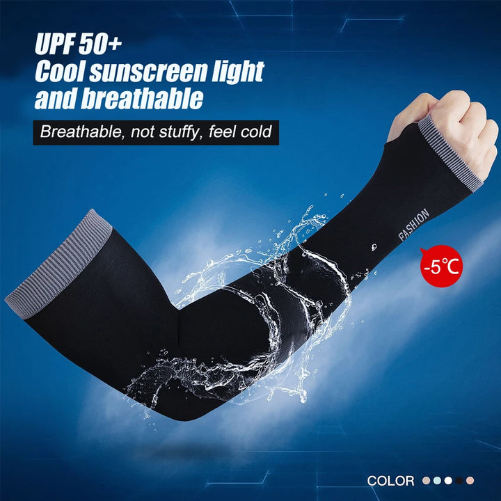 1Pair UV Sun Protection Arm Sleeves for Men Women, UPF 50 Cooling Arm Sleeves to Cover Arms for Outdoor Sports