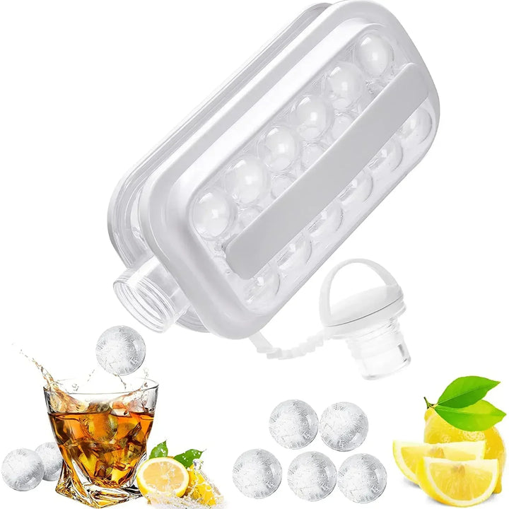 Portable Ice Ball Maker Bottle Ice Makes 12 Ice Cubes Molds Bottle Creative Ice Hockey Bubble Ice Maker Kettle for Bear Whisty