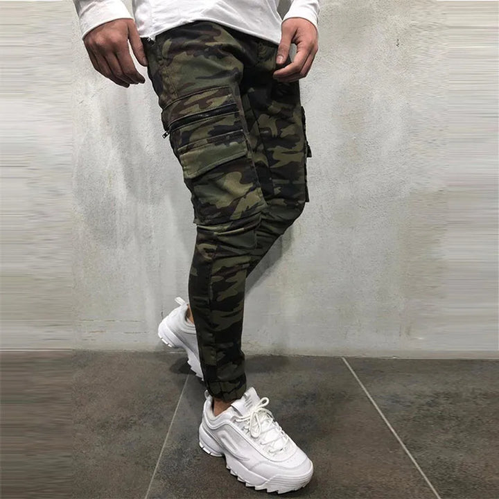 "Camo Joggers: Trendy Men's Fashion 2022! 🍃👖"