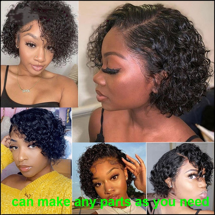 Short Pixie Wigs Human Hair Curly